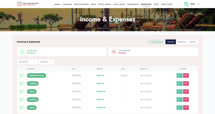 Expense & Income Tracking