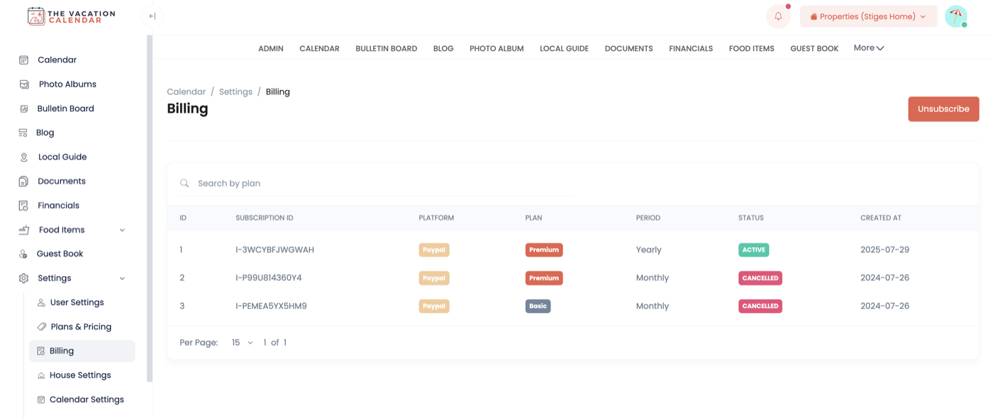 Subscription Management